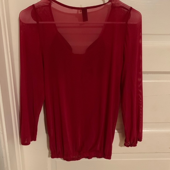 Windsor Sheer Long Sleeve Top with Black Bow XS - Picture 2 of 4